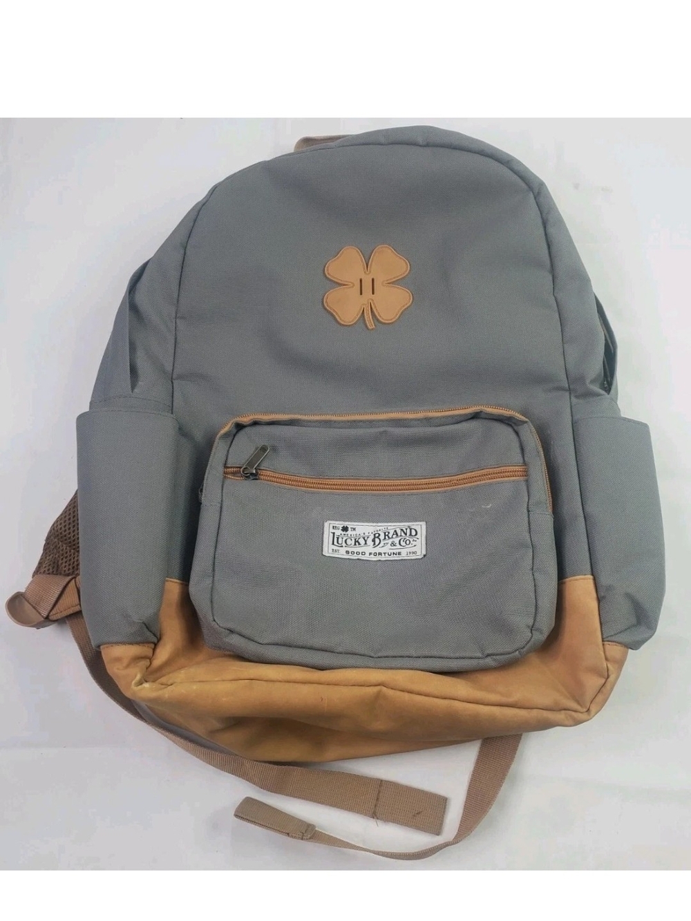 Lucky Brand Grey and Tan Accent Backpack